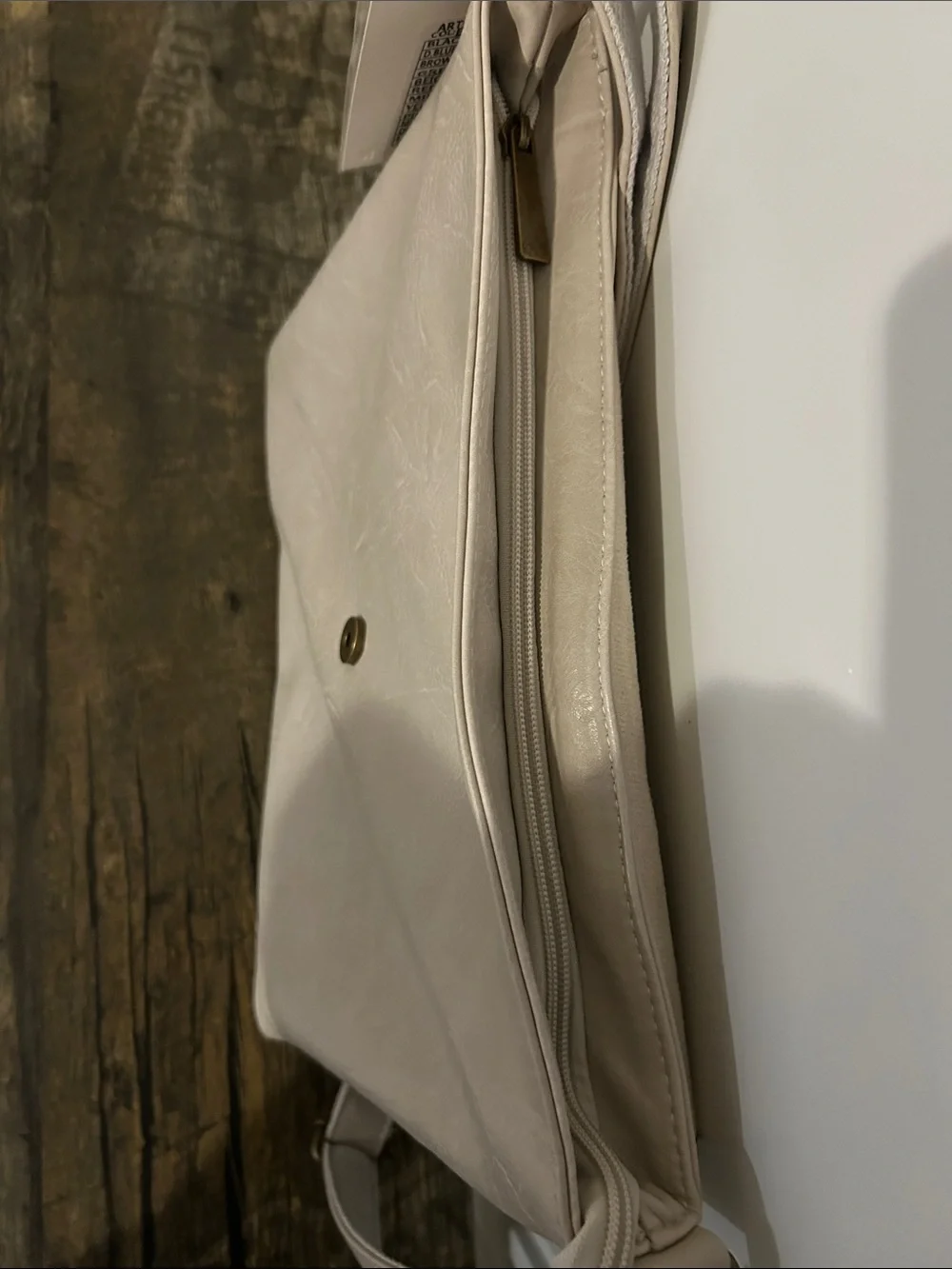 Cream Crossbody Shoulder Bag with Brown Accent